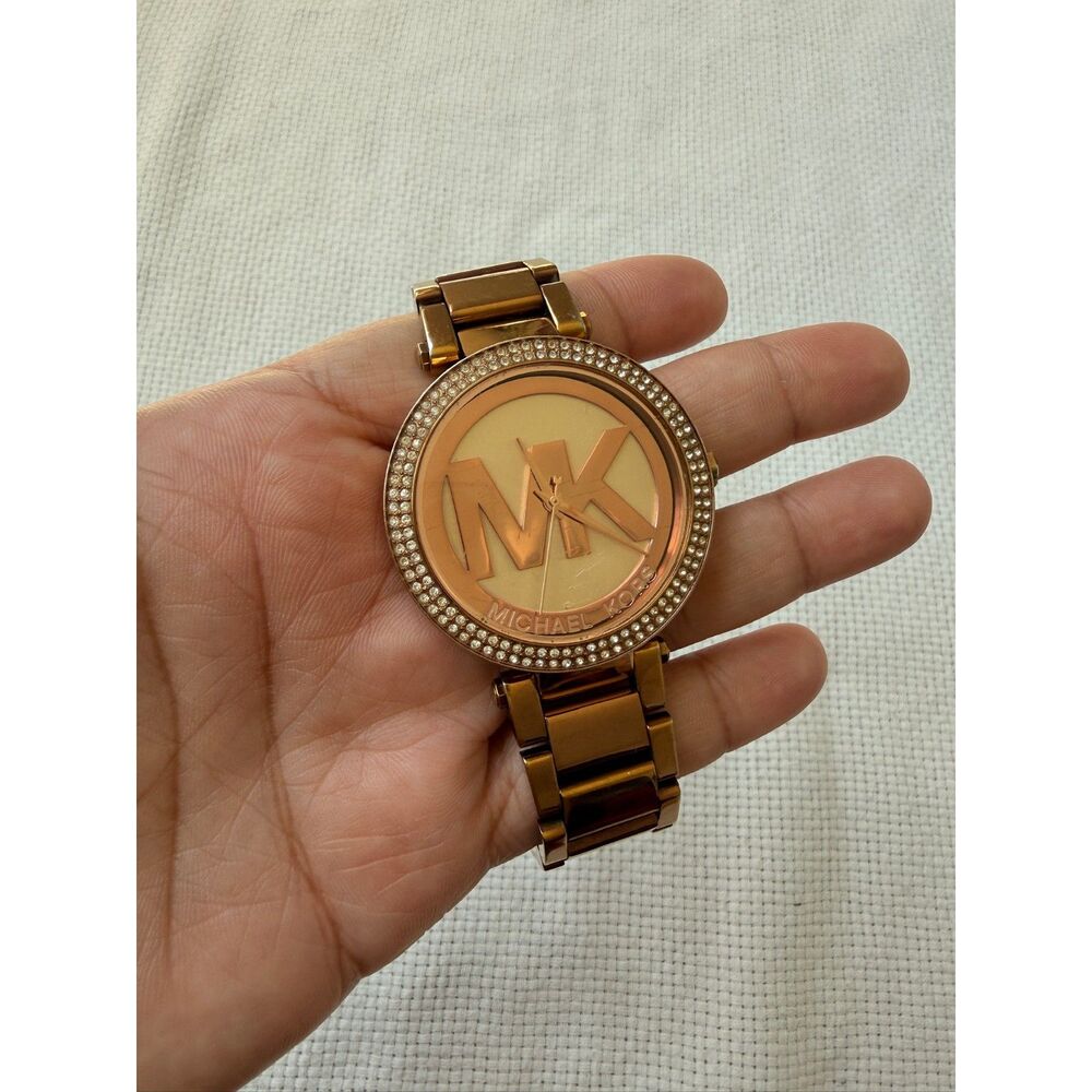 Michael Kors Rose Gold Parker "Logo Glitz" Watch - Picture 5 of 7